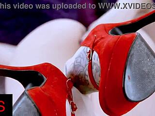 brunette teen in heels lingerie rims licks pussy then rides cowgirl to cumswap