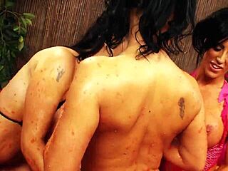 British milf lesbians lick shaved pussies with jelly dildos threesome