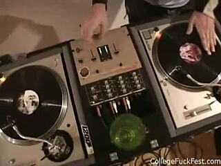 Horny frat teens spitroast blonde slut missionary outdoors at party?