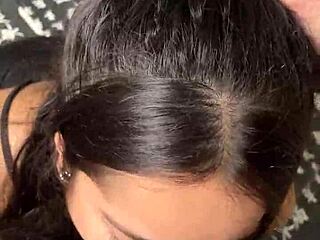 awww cute sub gf chokes gagging on my huge brazilian cock sloppy deepthroat!!