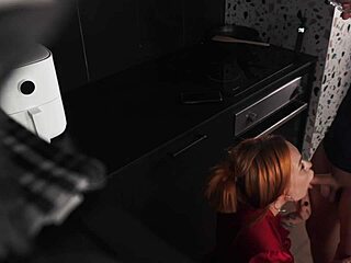 Stepmom blows me instead of food. Kitchen suck moan ride cowgirl.