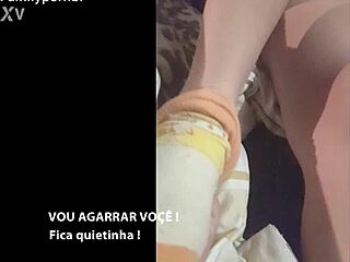 Stepdaughter in Panties Lingerie on Sofa!