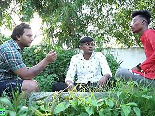 Chubby young Desi wife bends over ranch for old husband's debt fuck