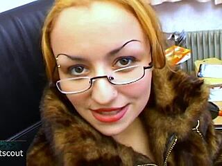 Blonde Glasses Slut Fucks Deep And Swallows Cum