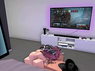 roblox quickie blowjob swallows cum in mouth fast!