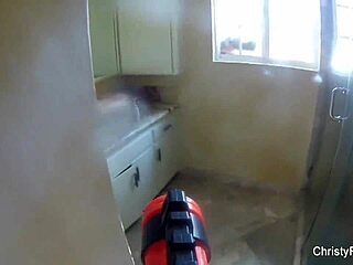 christy mack teases big tits and pussy in shower.