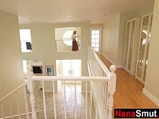 Young stud fucks big tit stepgrandma cowgirl riding boobs