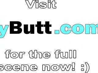 busty brunette kneels sucking cock with big tits and round ass