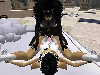 egyptian bunny lady bastet shemale uses servant girl blowjob