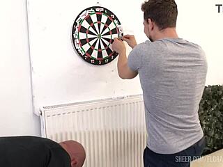 no scrips play dots game in garage. dp dap dpp tp rips clothes wet orgy