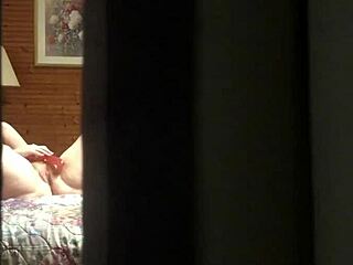 Peeping Tom Spies Amateur Milf Masturbating Wildly in Hotel Room