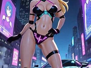 Princess Peach's cyberpunk outfit hides what in this sexy 3D hentai dance?