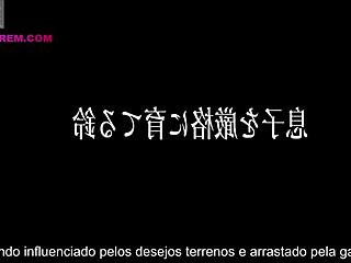 Big Tits Japanese Milf Prostitute Fucks Crossdressing Teen on Family Trip