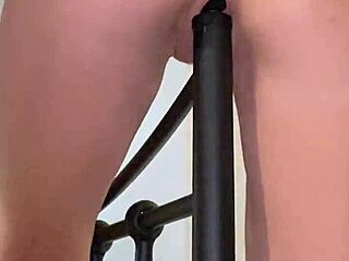 Grinding my wet pussy on this huge bed post feels so good!