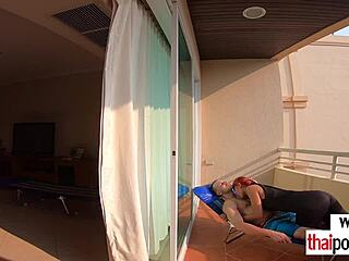 Petite Thai Teen Nympho Rides Huge Cock Outdoors Wildly