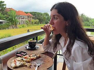 Eating Cum-Covered Pizza Draws Stares In Cafe