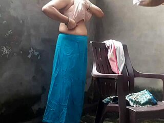 My wife bathes naked in the outdoor garden yard