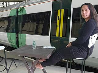 Agarabas teases monster cock with joi game before public train ballkicking preview