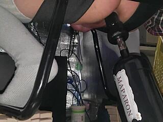 Slimy chastity anal assfucking stretches tight hole