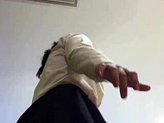 Peeking up hot asian skirt tease