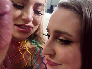 Curvy blonde blake blossom and laney grey take brad newman's monster cock