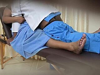 Indian doctor pounds patient on hidden hospital cam.