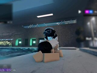 Shy Follower Bent Over Poolside for Rough Big Cock Doggystyle Fuck