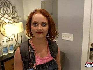 Inked Petite Redhead Luna Parish Gags Dildo Fingers Dripping Pussy