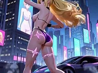 Princess Peach's cyberpunk outfit hides what in this sexy 3D hentai dance?