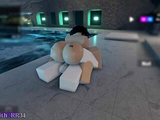 Shy Follower Bent Over Poolside for Rough Big Cock Doggystyle Fuck