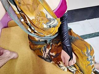 desi bhabhi moans as husband's bro missionary creampies tight pussy closeup