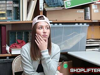 terrified blackmailed teen slut begs after shop bust