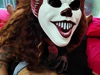 Halloween sub's giant pumpkin ass turns her into dominatrix tease?