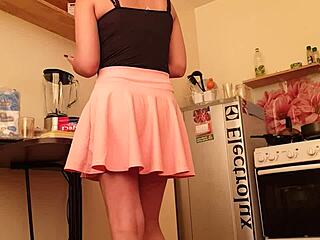 stepbro comes home and fucks me in kitchen