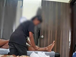 hidden cam spies steamy happy ending rub