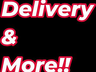 mrporkpie's pizza express cosplay milf squirts from sloppy pussy licking