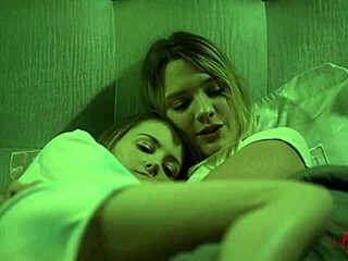 Petite Blondes Tease Wet Tits in Scissoring Starlit Duo