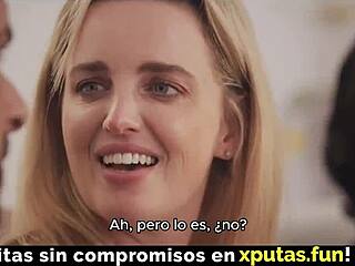 Two Guys Double-Fuck Hot Blonde Spanish Submissive Slut