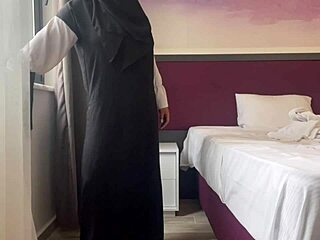 Stepmom's Big Tits Bounce in Hijab Hotel Creampie Fuck