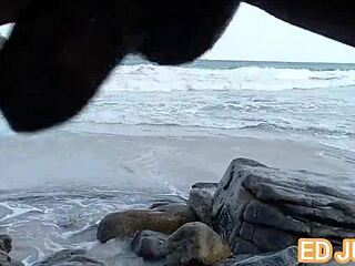 Fucked Tattooed Hottie Bareback on Nudist Beach Red Hot Action