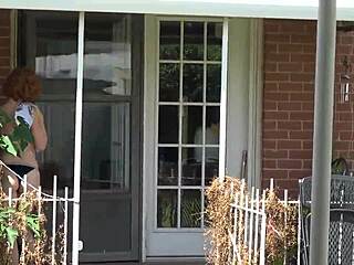 Redhead Prostitute Wife's Big Ass Legs In Lingerie Anal