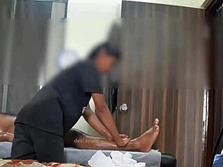 hidden cam spies steamy happy ending rub