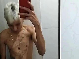 guy jerks off furiously in bathroom after soccer match