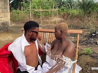 ex-gf wedding day, she bends over wet pussy for last outdoor fuck?