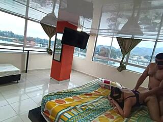 on trip with boss's horny latina wife we shared hotel bed and i creampied her deep