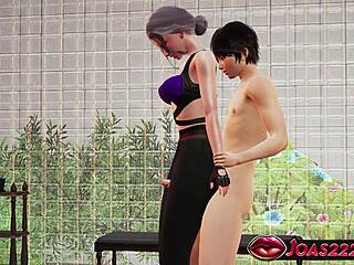 Anime girl thighs squeeze cock in black leggings pov creampie moans