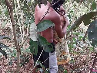 Thick Ebony Ass Bitch Bush-Bangs Hairy Boyfriend Outdoors