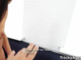 Tricky Agent Interviews Foxy Shaved Teen Before Doggystyle Cumshot