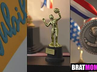 Busty Milf Coach Justine Jacobs Grabs Diego Perez Big Balls