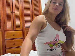 colombian milf karen sleent rides 18yo cock till she cums on tits